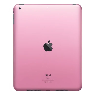  pink iPad (Apple tablet) with sleek metallic finish, minimal and modern design, soft reflections, isolated on transparent background, realistic style" sticker