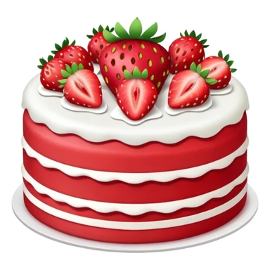 a red strawberry cake sticker