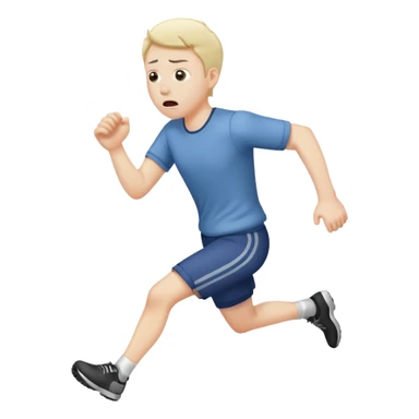 man running away, looking frightened sticker