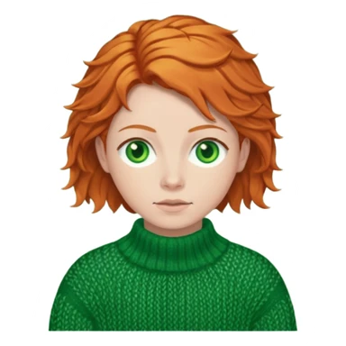 Knitted ginger hair face sticker