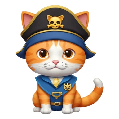 Kwazii Octonauts, orange cat pirate with eye patch and blue uniform sticker