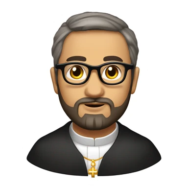 Sacerdote católico moreno con barba y gafas sticker