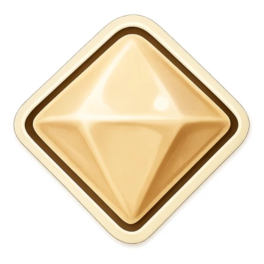 diamond shape carved from ivory. square tilted 45 degrees. full front view sticker