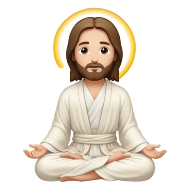 Jesus meditating, simple robe, serene expression sticker