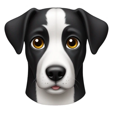 black and white dog one ear bend sticker