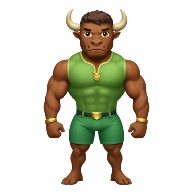 Green bull with clothes sticker