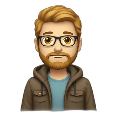 Hipster dude with beard and light brown hair sticker