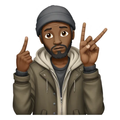 Black homeless man holding the middle finger  sticker