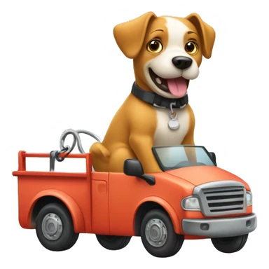 Dog in tow truck  sticker