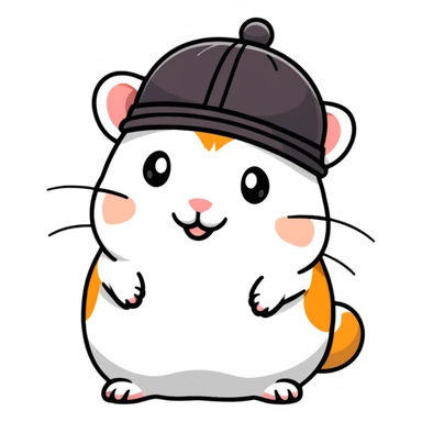 sad hamster in a hat sticker