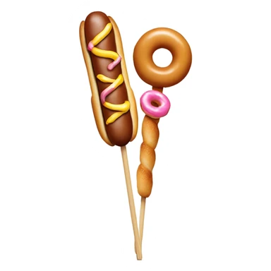 Hot dog and donut on shish kebab sticker