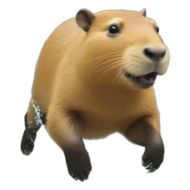 Capybara jumping in the water sticker