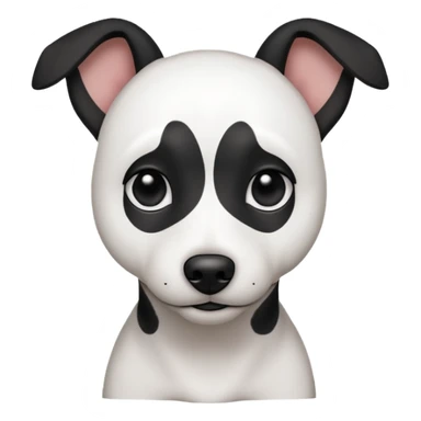 White jack russel with 1 black ear and black spots on the other sticker