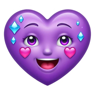 Sparkly purple heart crying laughing  sticker