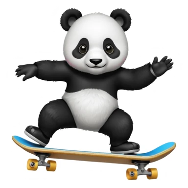 panda on a skateboard, jumping in the air sticker