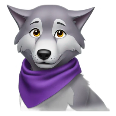wolf from the jungle book with a purple scout neckerchief sticker