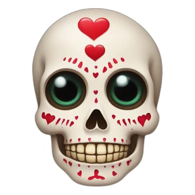 Calavera con ojos de corazon sticker