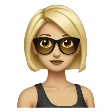 girl sunglasses blonde shorthair sticker