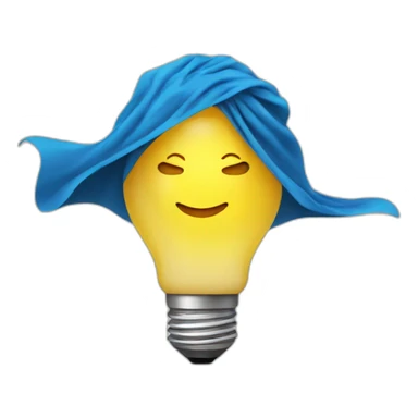 bulb with superhero cape sticker