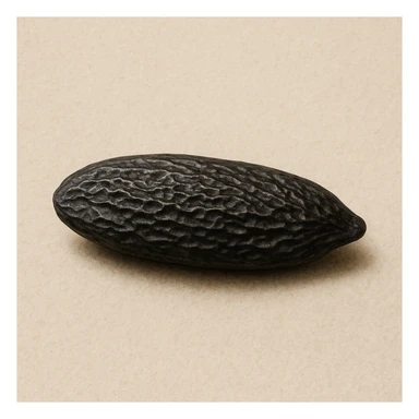realistic illustration of a tonka bean sticker