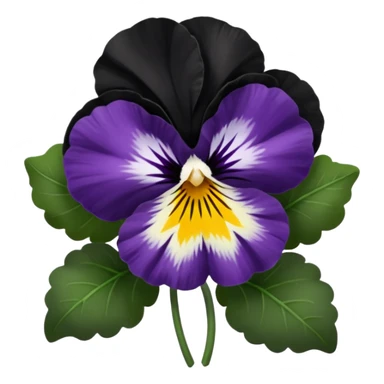 Black color pansy flower sticker