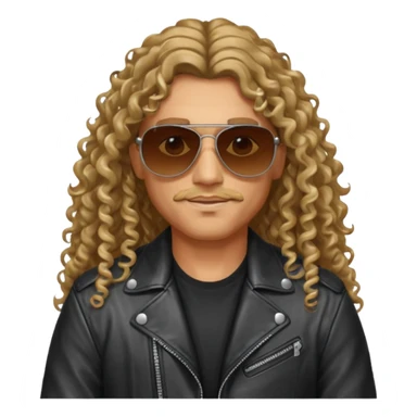 Biker Gang with Sunglasses, long curly hair, sunglasses sticker