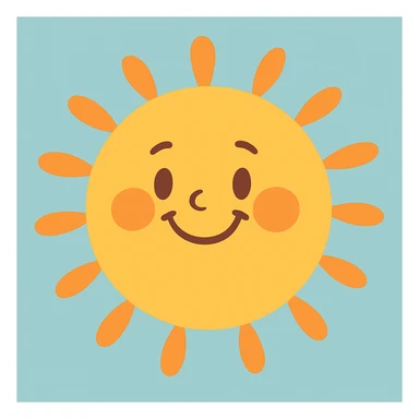 a smiling sun with soft pastel colors sticker