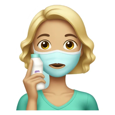 A girl doing skincare  sticker