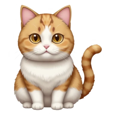 full body torbie and white cat with small head, hazel eyes, and short but chubby body sticker