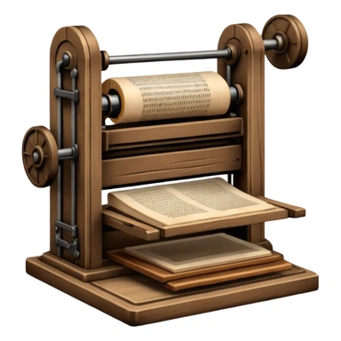 Gutenberg printing press, movable type books sticker