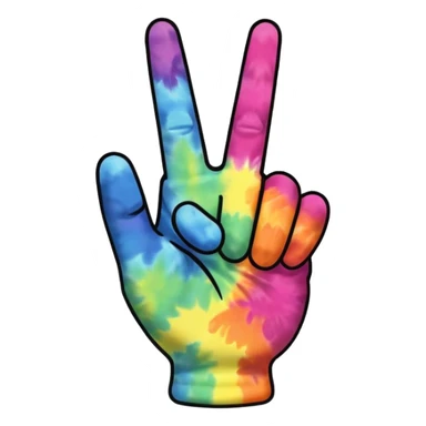 Tie dyed middle finger sticker