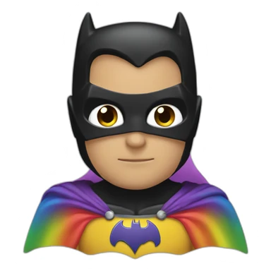 batman with rainbow cape sticker