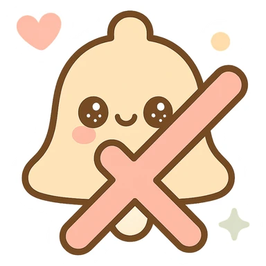 notification bell, crossed, beige, no text sticker
