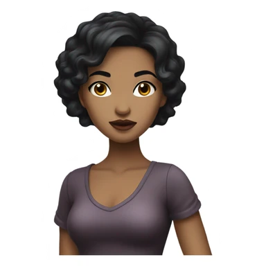 Black hair cute drama queen. sticker