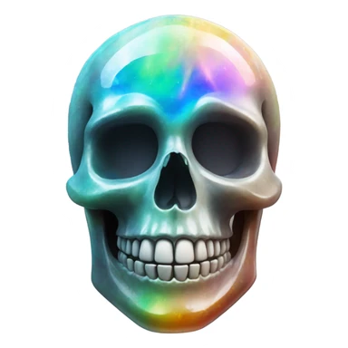 Rainbow Opal gemstone skull crystal sticker