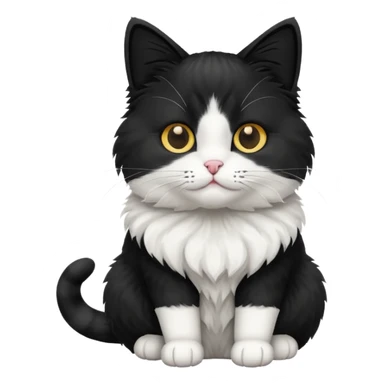 create me an emoji that is a cat that is black and white sticker