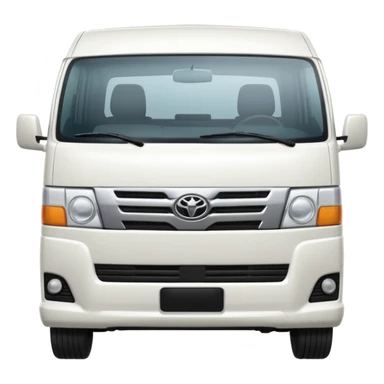 3D emoji of a Peruvian urban white toyota hiace sticker