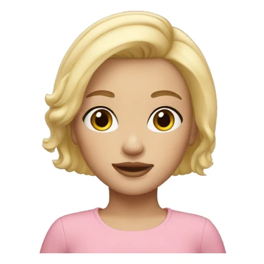 Memoji short hair blonde girl sticker