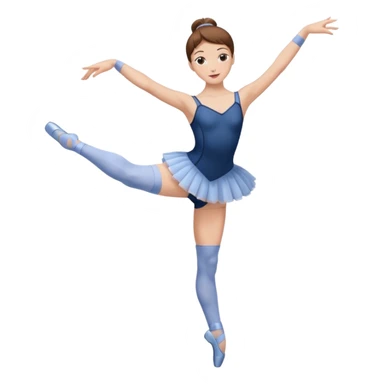 Ballet dancer in over the knee socks, leotard and brown hair sticker