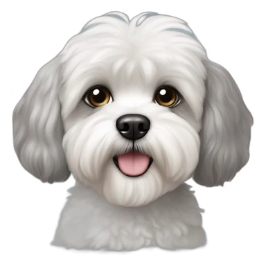 White and gray Shih tzu poodle bichon mix sticker