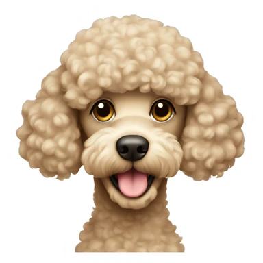 beige poodle sticker