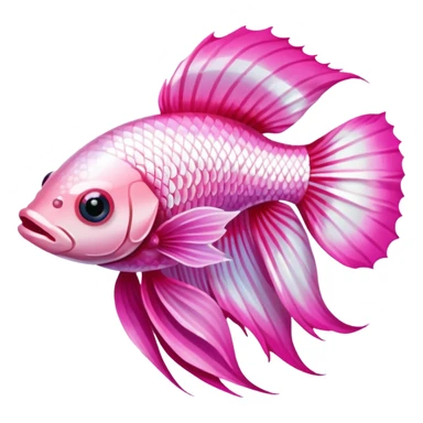 pink and white betta fish swimming in water sticker