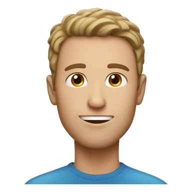 white male with brown hairs with stars in eyes sticker