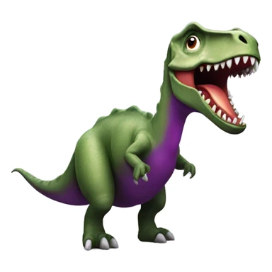 Dinosaur with aubergine sticker