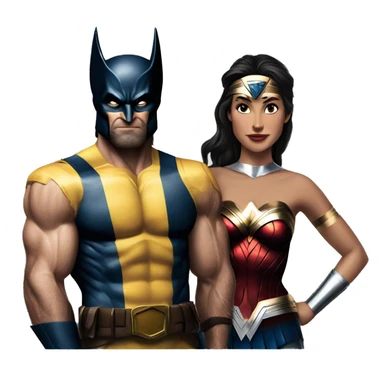 Wolverine and Wonderwoman  sticker