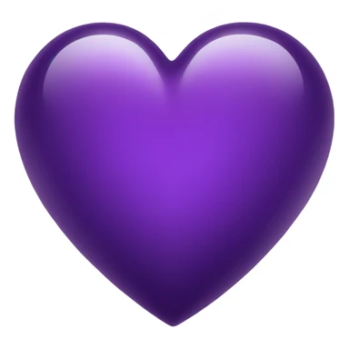 Shiny glass violet heart  sticker