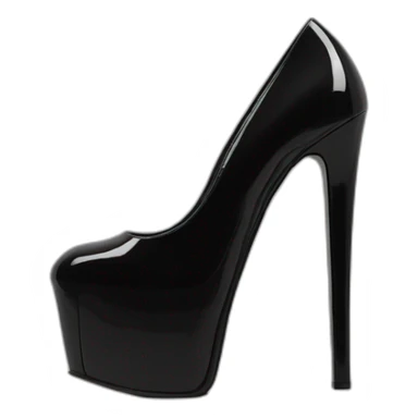 Black Patent Leather Daffodile Platform Heels sticker