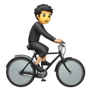 Asian man riding a bicycle sticker