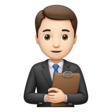 school principal emoji standing with a clipboard sticker