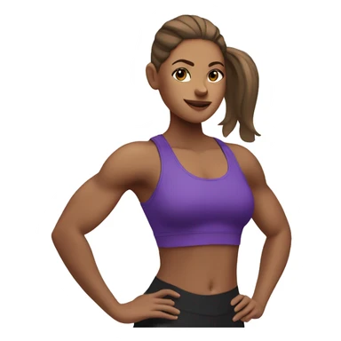What girl with brown ponytail in purple top training at the gym  sticker